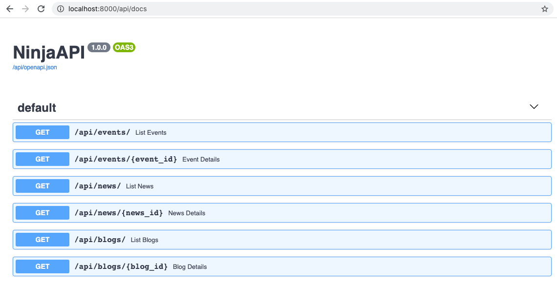 Swagger UI Simple Routers